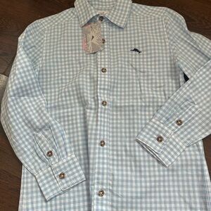 Tommy Bahama Light Blue Gingham Boy’s Shirt